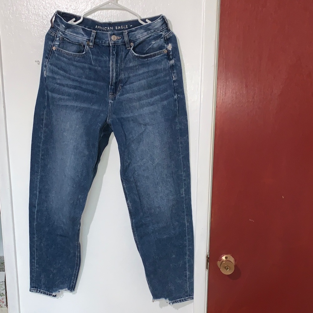 American Eagle Outfitters Women's Dark Blue Ankle Jeans